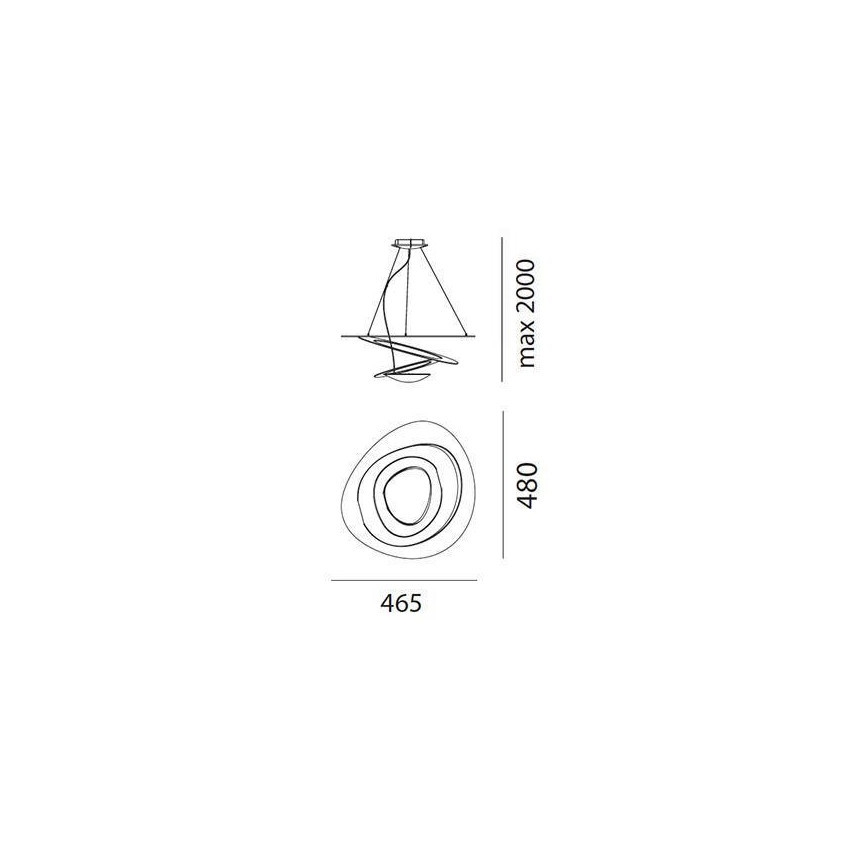 Artemide AR 1249010A - Світлодіодна підвісна люстра з регульованою яскравістю PIRCE MICRO 1xLED/27W/230V