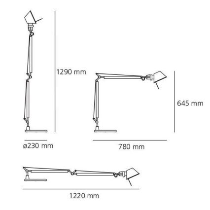 Artemide AR A001000+AR A004030 KOMPLET - Настільна лампа TOLOMEO 1xE27/70W/230V