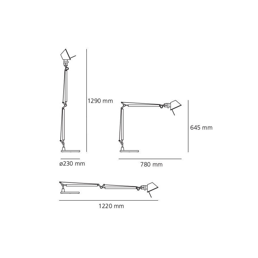 Artemide AR A004430+AR A005330 KOMPLET - Настільна лампа TOLOMEO 1xE27/70W/230V