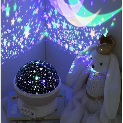 Атмосфера - світлодіодний дитячий проєктор на 3×АА рожевий