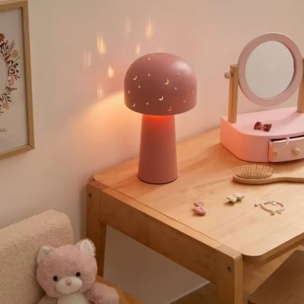 Atmosphera - Детская настольная лампа STARRY MUSHROOM 1xE14/25W/230V розовая
