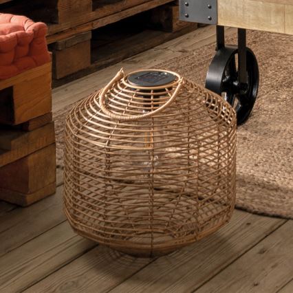 Atmosphera - Світлодіодна сонячна лампа CUBA LED/1,2V 800 mAh IP44 ротанг