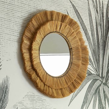 Atmosphera - Настенное зеркало ALBA диам. 57 см из рафии