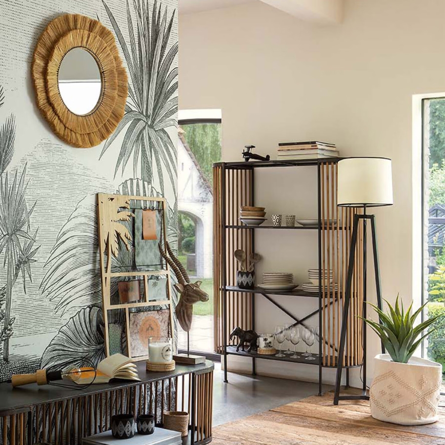 Atmosphera - Настенное зеркало ALBA диам. 57 см из рафии