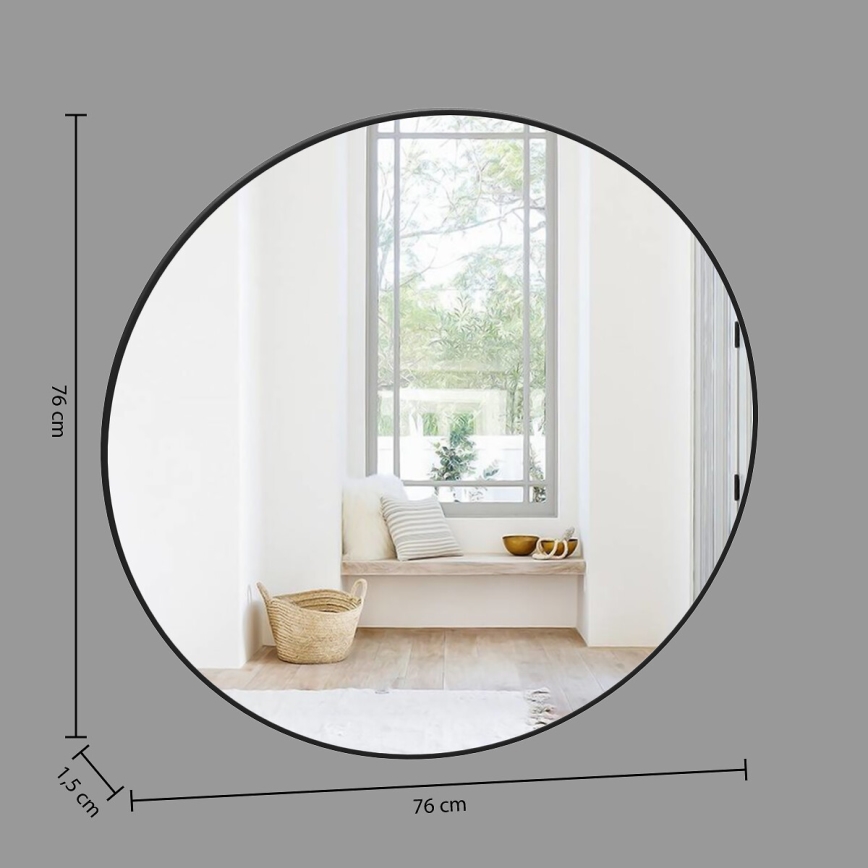 Atmosphera - Настенное зеркало ALICE диаметр 76 см черный