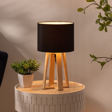 Atmosphera - Настільна лампа MOLU 1xE27/25W/230V сосна/чорний