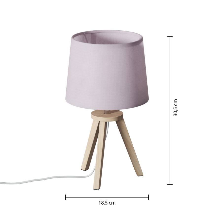 Atmosphera - Настільна лампа TRIPOD 1xE14/40W/230V сосна/рожева