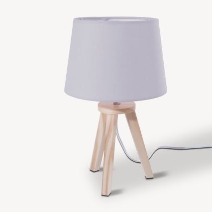 Atmosphera - Настільна лампа TRIPOD 1xE14/40W/230V сосна/сіра