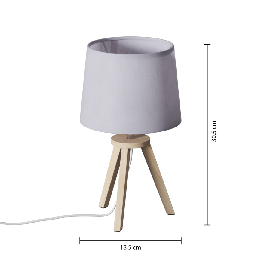 Atmosphera - Настільна лампа TRIPOD 1xE14/40W/230V сосна/сіра
