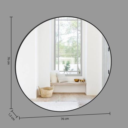 Atmosphera - Настінне дзеркало ALICE діаметр 76 см чорний