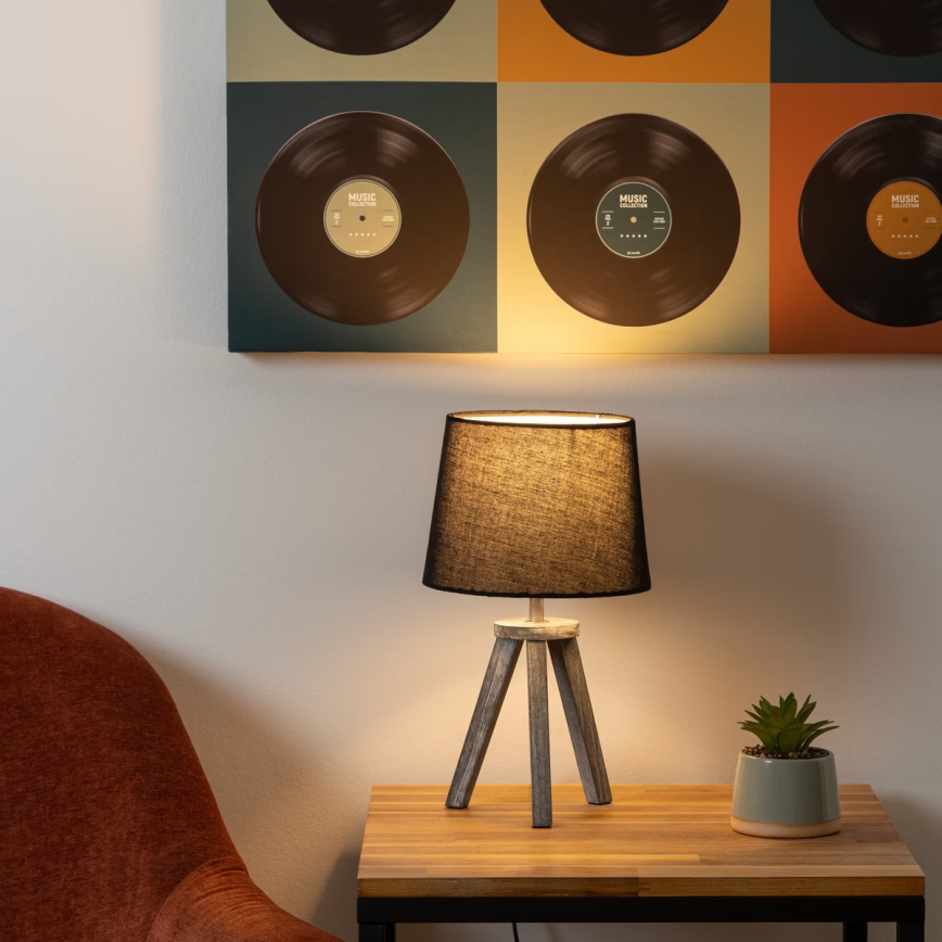 Atmosphera - Настольная лампа MINI 1xE14/25W/230V сосна/черный