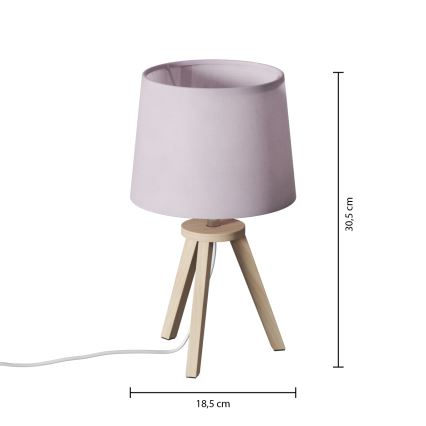Atmosphera - Настольная лампа TRIPOD 1xE14/40W/230V сосна/розовая