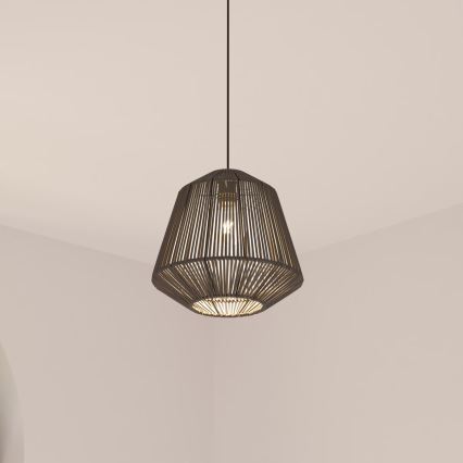 Atmosphera - Підвісна люстра JILY 1xE27/40W/230V джут чорний