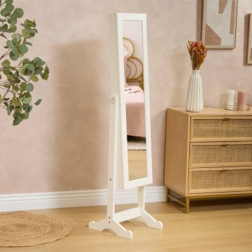 Atmosphera - Стояче дзеркало з шкатулкою для прикрас KRISTIN 146,8x37 см, біле