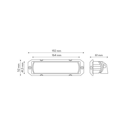 Светодиодный автомобильный прожектор DUO BLACK LED/32W/9-36V IP69 6000K прямоугольный