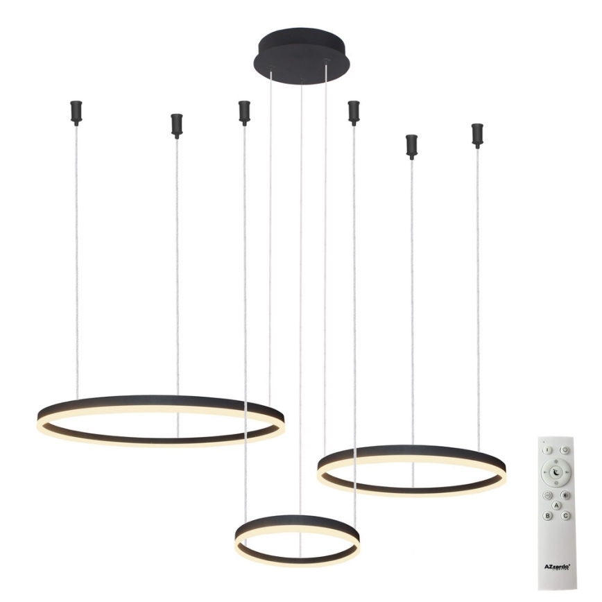 Azzardo AZ4972 - Светодиодная подвесная люстра с регулированием яркости HALO LED/120W/230V черный + дистанционное управление