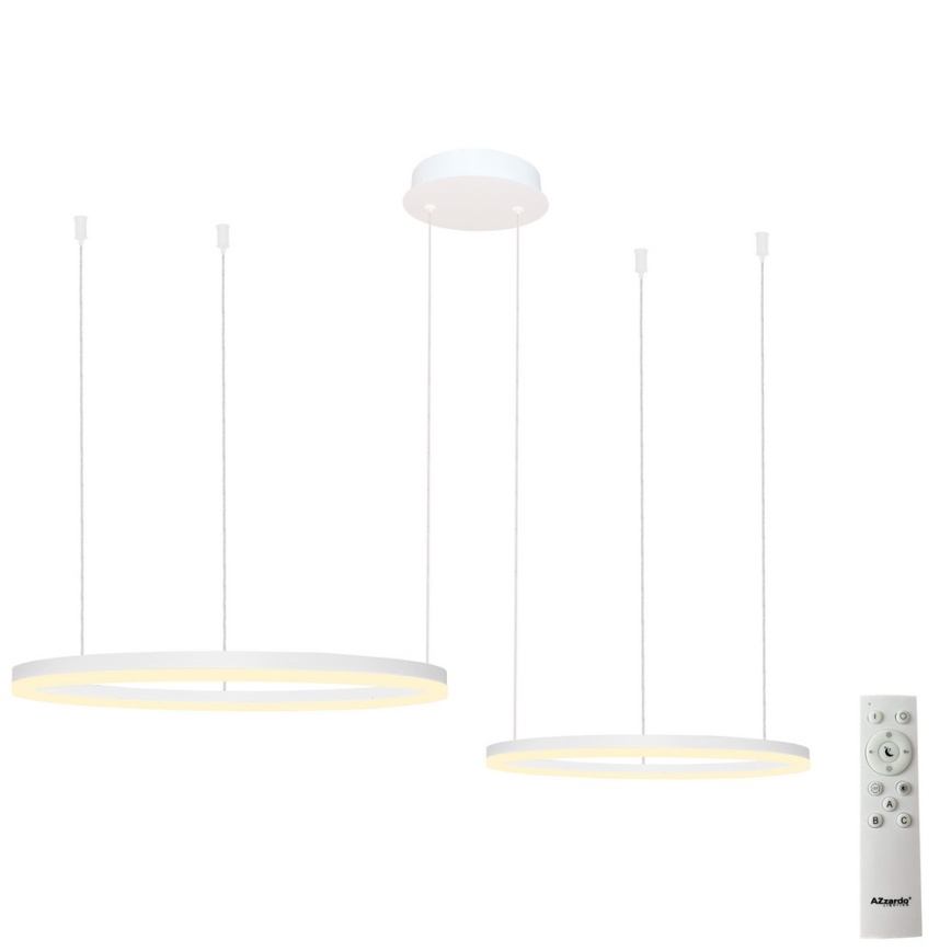 Azzardo AZ4977 - Світлодіодна підвісна люстра з регулюванням яскравості HALO LED/90W/230V білий + пульт дистанційного керування