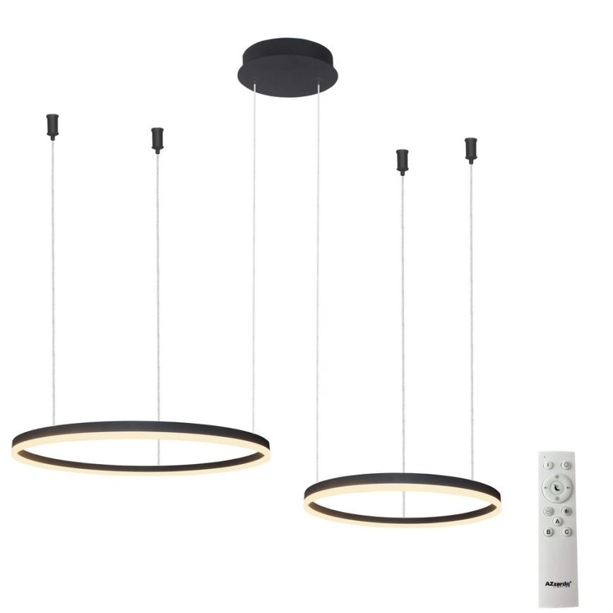 Azzardo AZ4978 - Світлодіодна підвісна люстра з регулюванням яскравості HALO LED/90W/230V чорний + пульт дистанційного керування