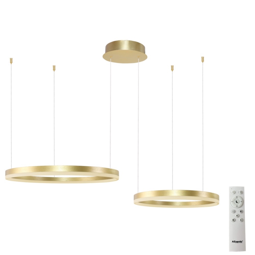 Azzardo AZ4979 - Світлодіодна підвісна люстра з регулюванням яскравості HALO LED/90W/230V золотий + пульт дистанційного керування
