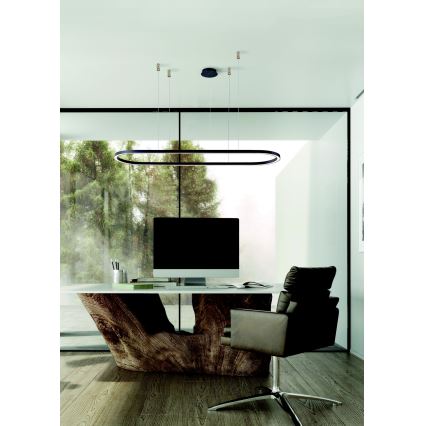 Azzardo AZ5055 - Светодиодная подвесная люстра с регулированием яркости ELENA LED/50W/230V 120 см черный