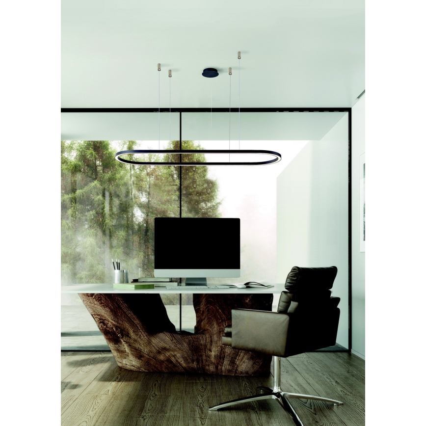 Azzardo AZ5055 - Светодиодная подвесная люстра с регулированием яркости ELENA LED/50W/230V 120 см черный