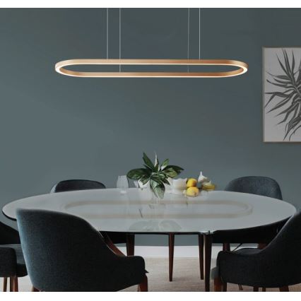 Azzardo AZ5056 - Светодиодная подвесная люстра с регулированием яркости ELENA LED/50W/230V 120 см золотистый