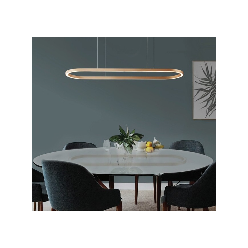 Azzardo AZ5056 - Светодиодная подвесная люстра с регулированием яркости ELENA LED/50W/230V 120 см золотистый