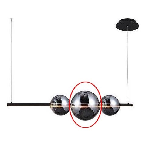 Azzardo - Запасной плафон для люстры SANDRA черный/хром - большой диаметр 22 см