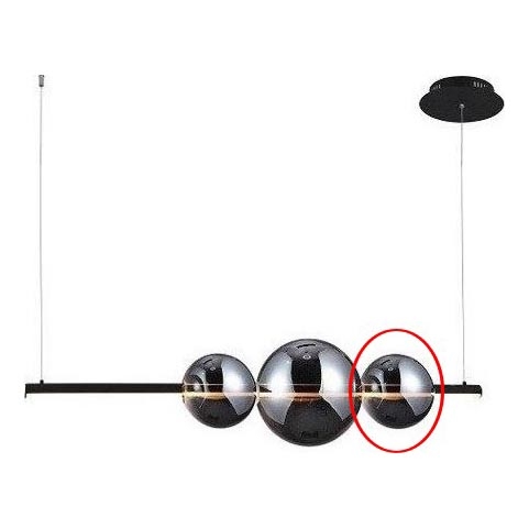 Azzardo - Запасной плафон для люстры SANDRA черный/хром - маленький диаметр 15 см