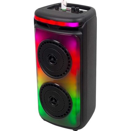 Акумуляторна колонка зі світлодіодним RGB-підсвічуванням з мікрофоном 400W/2400 mAh + пульт дистанційного керування