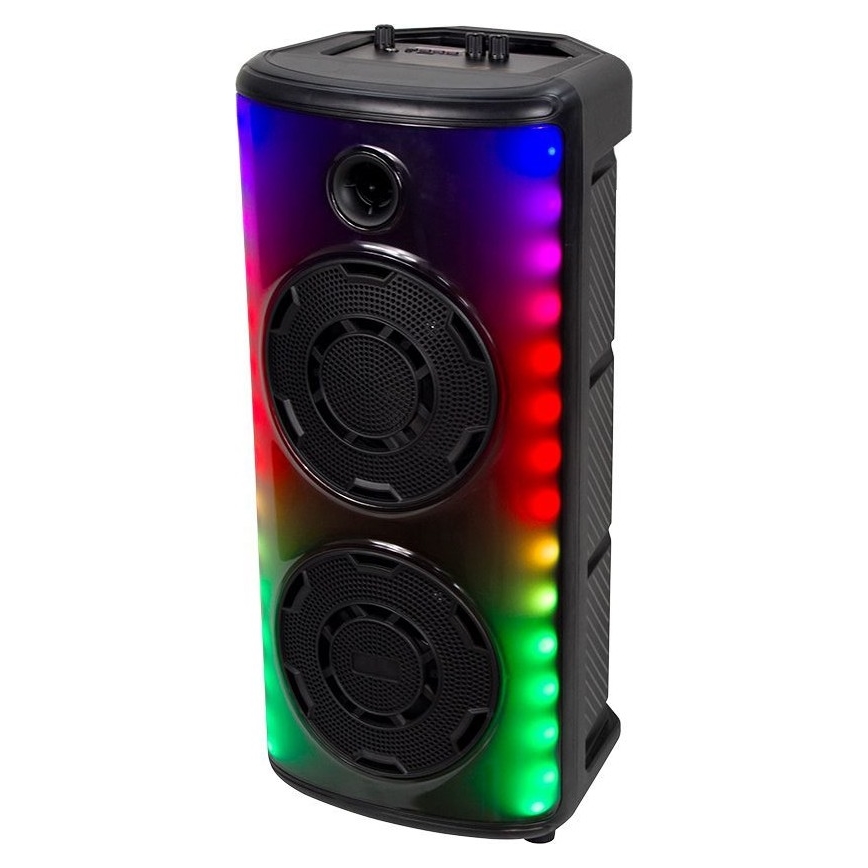 Акумуляторна колонка зі світлодіодним RGB-підсвічуванням з мікрофоном 600W/2400 mAh + пульт дистанційного керування
