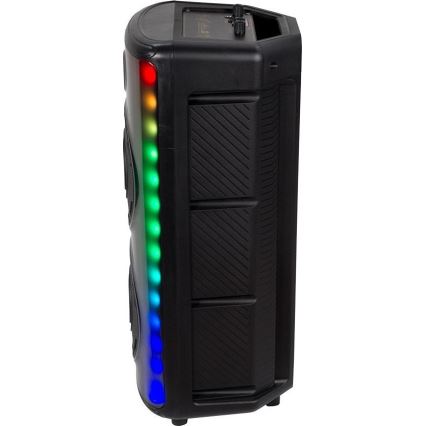 Акумуляторна колонка зі світлодіодним RGB-підсвічуванням з мікрофоном 600W/2400 mAh + пульт дистанційного керування