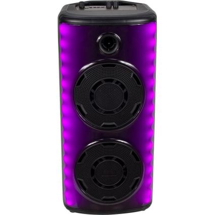 Акумуляторна колонка зі світлодіодним RGB-підсвічуванням з мікрофоном 600W/2400 mAh + пульт дистанційного керування