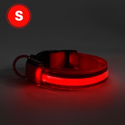 Акумуляторний LED нашийник 35-43 см 1xCR2032/5V/40 mAh червоний