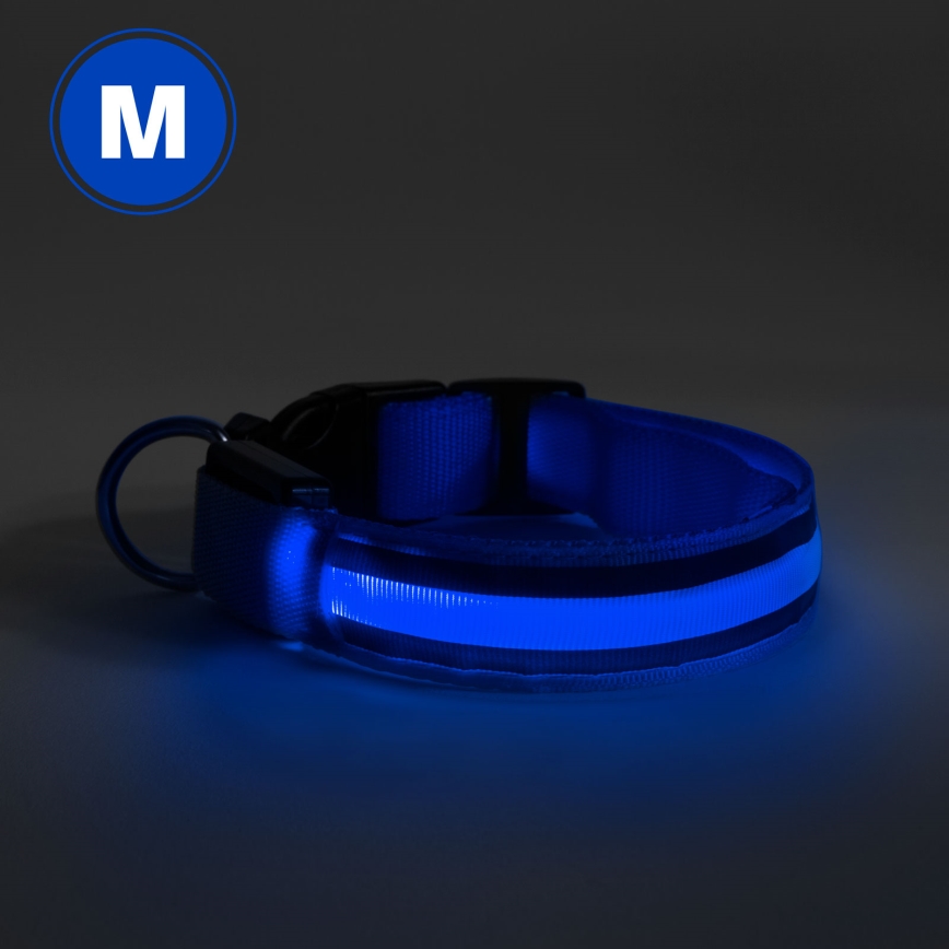 Акумуляторний LED нашийник 40-48 см 1xCR2032/5V/40 mAh синій