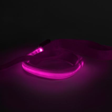 Акумуляторний LED повідок 120 см 2xCR2032/5V/40 mAh рожевий