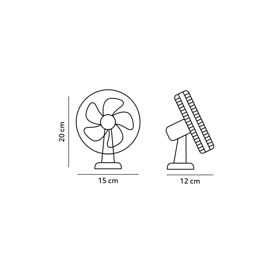 Акумуляторний настільний вентилятор з затискачем VIENTO 6W/5V 2000 mAh білий