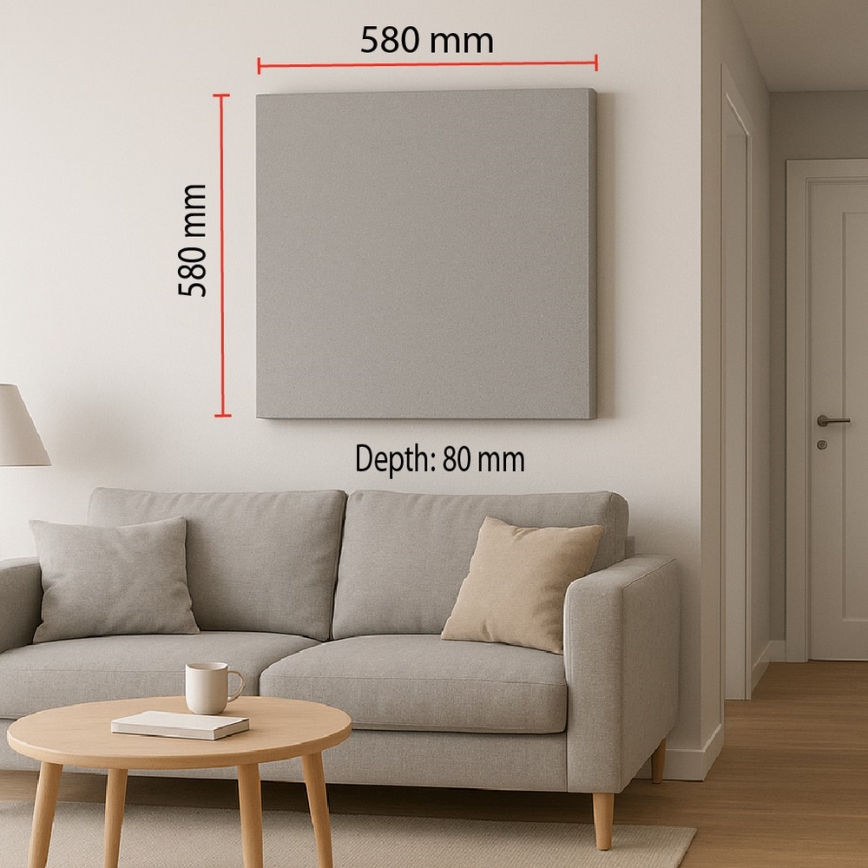 Акустическая панель SILENCE 58x58 см серый