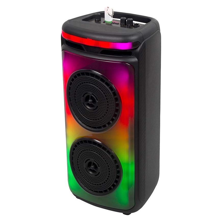 Аккумуляторная колонка со светодиодной RGB-подсветкой с микрофоном 400W/2400 mAh + дистанционное управление