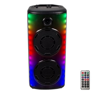 Аккумуляторная колонка со светодиодной RGB-подсветкой с микрофоном 600W/2400 mAh + дистанционное управление
