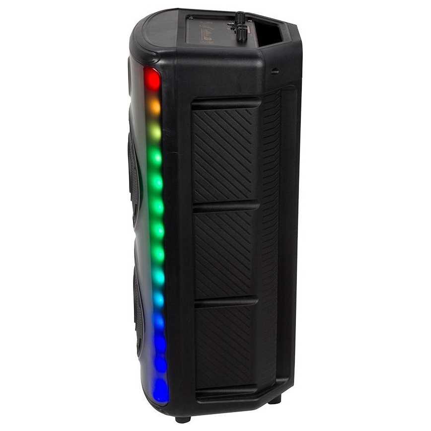 Аккумуляторная колонка со светодиодной RGB-подсветкой с микрофоном 600W/2400 mAh + дистанционное управление