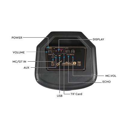 Аккумуляторная колонка со светодиодной RGB-подсветкой с микрофоном 600W/2400 mAh + дистанционное управление