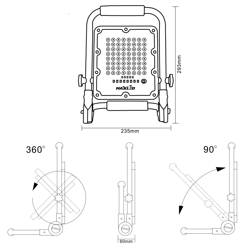 Светодиодный диммируемый аккумуляторный прожектор со штативом LED/50W/3,2V 4500K 5000 mAh IP65 оранжевый