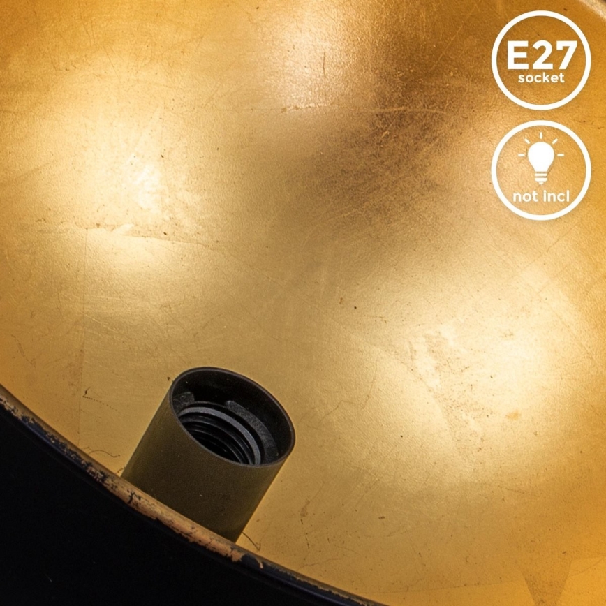 B.K. Licht 1322 - Стельовий світильник 1xE27/60W/230V чорний/золотий