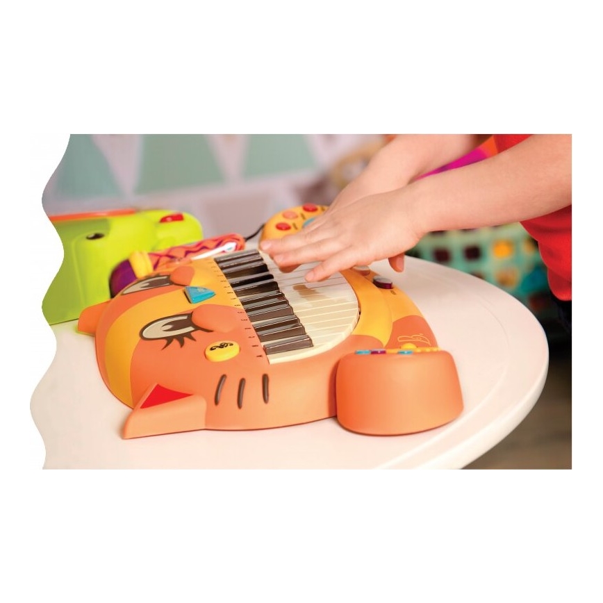 B-Toys - Дитяче піаніно з мікрофоном Кішка 4xAA