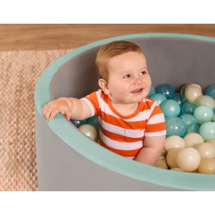 B-Toys - Дитячий сухий басейн із кульками діаметр 89 cm сірий/бірюзовий