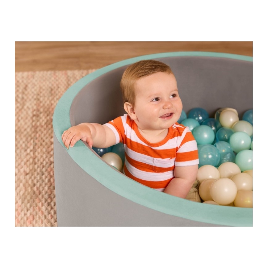 B-Toys - Дитячий сухий басейн із кульками діаметр 89 cm сірий/бірюзовий