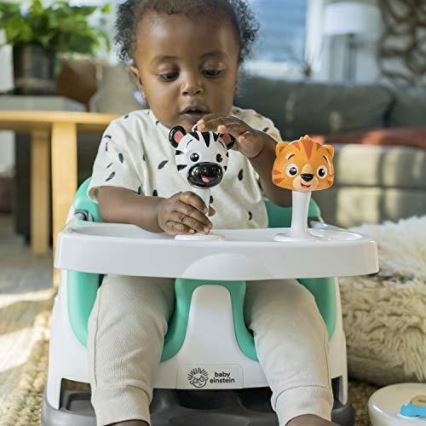 Baby Einstein - Стульчик-бустер для кормления с 2 игрушками 2в1 DINE&DISCOVER