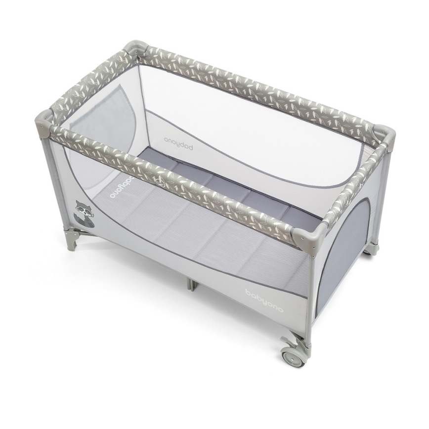 BabyOno - Дорожная кроватка BASIC серый