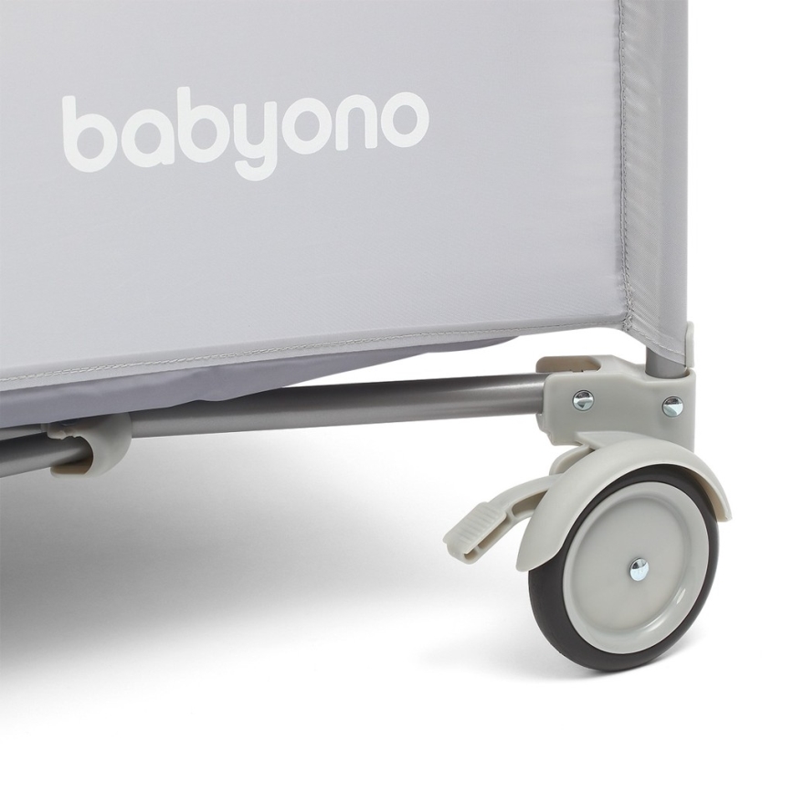 BabyOno - Дорожная кроватка BASIC серый